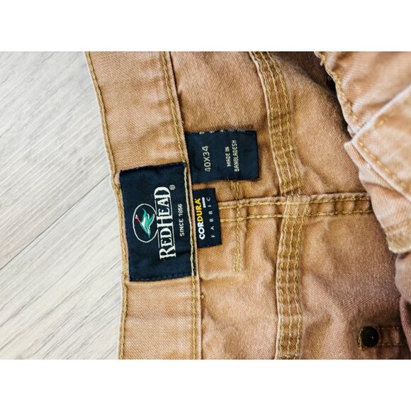 Mens 40x34 Red Head Cordura Cotton/Nylon Blend Canvas Double Knee Brush Pants - Picture 2 of 3